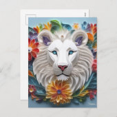 3D Kunst, Etherische leeuw hoofd fantasie concept  Feestdagenkaart (Voorkant / Achterkant)