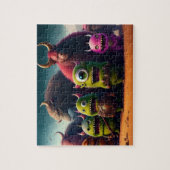 3D Kunst Fantasie Schattig Grappig Groene Monsters Legpuzzel (Verticaal)