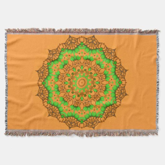 3D Kunst Mandala werpt Deken (Voorkant)