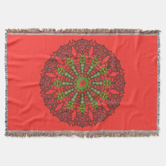 3D Kunst Mandala werpt Deken (Voorkant)