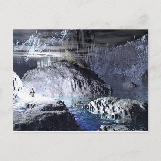 3d kunstpinguïn fantasy briefkaart (Voorkant)