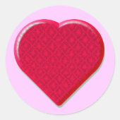 3D Lace Heart Ronde Sticker (Voorkant)
