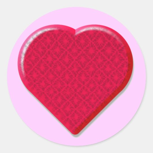 3D Lace Heart Ronde Sticker (Voorkant)