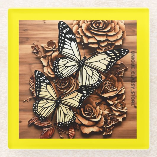 3D Laser Burn Gravure Ontwerp Glazen Onderzetter (Voorkant)