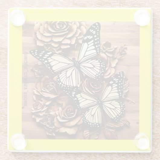 3D Laser Burn Gravure Ontwerp Glazen Onderzetter (Achterkant)