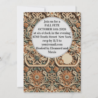 3D Layered Paper Cut Boho Wildflower Invite Kaart