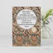 3D Layered Paper Cut Boho Wildflower Invite Kaart (Staand voorkant)