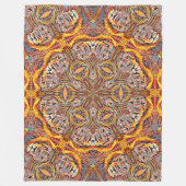 3D Leeuw Optische Illusie Geometrische Mandala Fleece Deken (Voorkant)