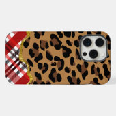 3D Leopard Print & Holiday Plaid iPhone Hoesje (Achterkant horizontaal)