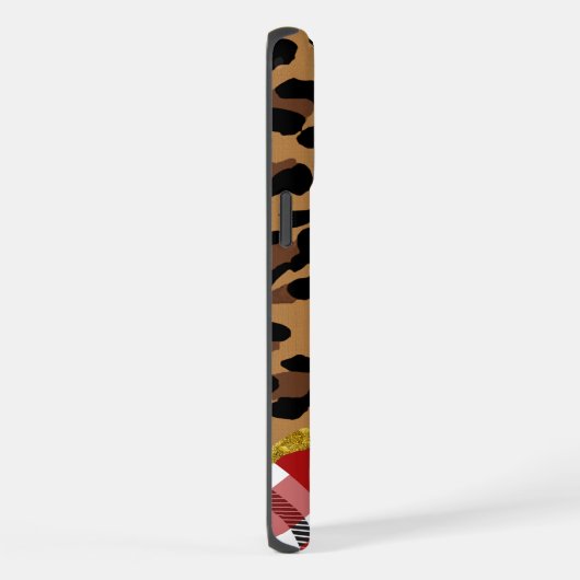 3D Leopard Print & Holiday Plaid iPhone Hoesje (Rechterkant)