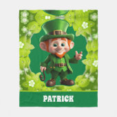 3D Leprechaun St. Patrick's Day Gepersonaliseerde  Fleece Deken (Voorkant)