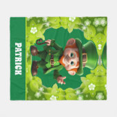 3D Leprechaun St. Patrick's Day Gepersonaliseerde  Fleece Deken (Voorkant (Horizontaal))
