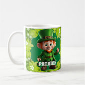 3D Leprechaun St. Patrick's Day Gepersonaliseerde  Koffiemok (Links)