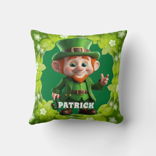 3D Leprechaun St. Patrick's Day Gepersonaliseerde  Kussen (Achterkant)