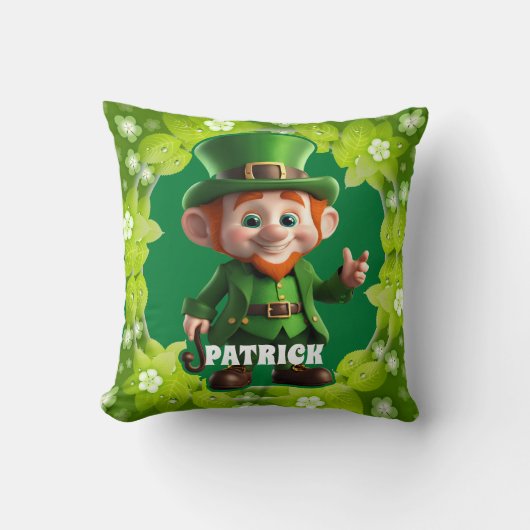 3D Leprechaun St. Patrick's Day Gepersonaliseerde Kussen (Voorkant)