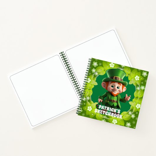 3D Leprechaun St. Patrick's Day Gepersonaliseerde  Notitieboek (Binnen)