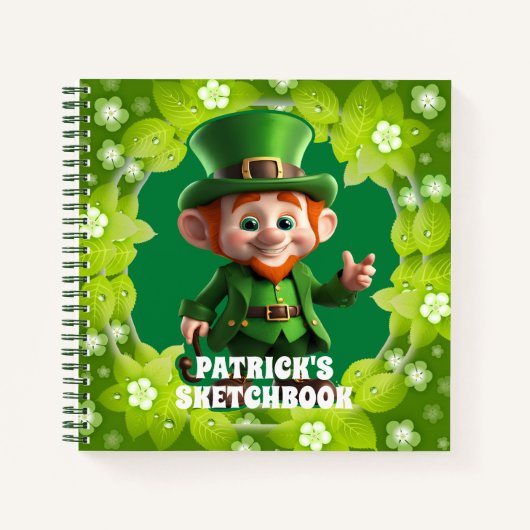 3D Leprechaun St. Patrick's Day Gepersonaliseerde Notitieboek (Voorkant)