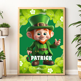 3D Leprechaun St. Patrick's Day Gepersonaliseerde  Poster