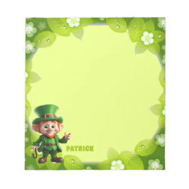 3D Leprechaun St. Patrick's Day Personalized Kids Notitieblok