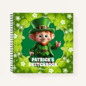 3D Leprechaun St. Patrick's Day Persoonlijke Kinde Notitieboek (Voorkant)