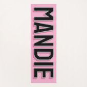 3D Lettering Roze Naam Yoga Mat (Voorkant)