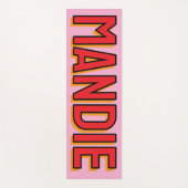3D Lettering Roze Rode Naam Yoga Mat (Voorkant)