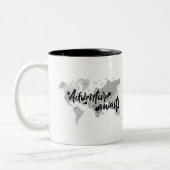 3D Letters Adventure wacht op Quote Tweekleurige Koffiemok (Links)