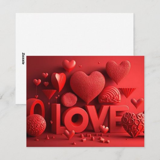 3D LIEFDE FEESTDAGENKAART (Voorkant / Achterkant)