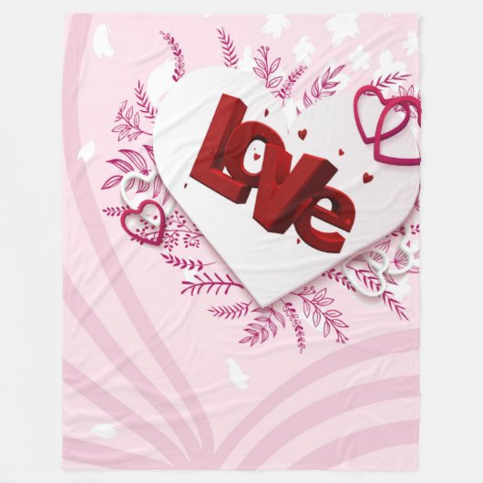 3D-liefde Fleece Deken (Voorkant)