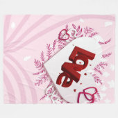 3D-liefde Fleece Deken (Voorkant (Horizontaal))