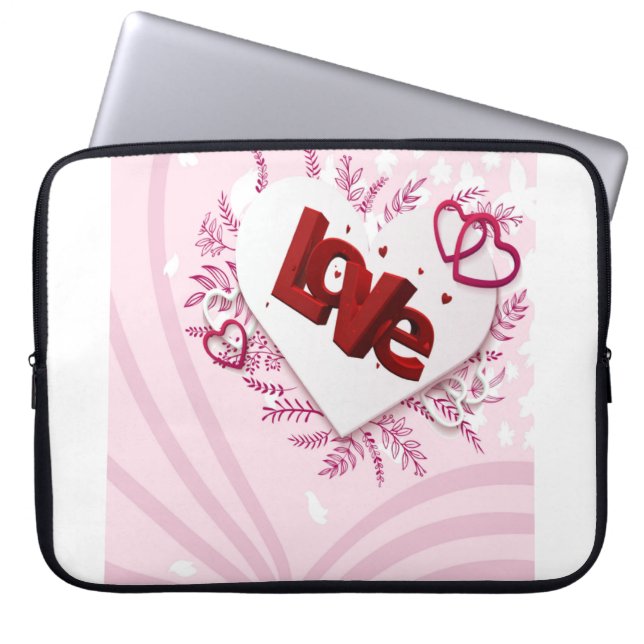 3D-liefde Laptop Sleeve (Voorkant)