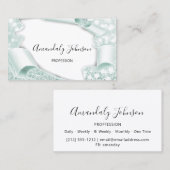 3D Lijst Glitter Make-up Event Planner Mint Elegan Visitekaartje (Voorkant / Achterkant)