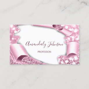 3D Lijst Glitter Makeup Event Planner Pink Modern Visitekaartje