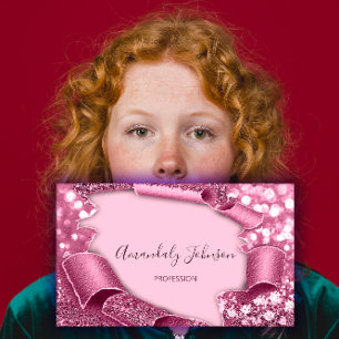 3D Lijst Glitter Makeup Event Planner Roze Visitekaartje