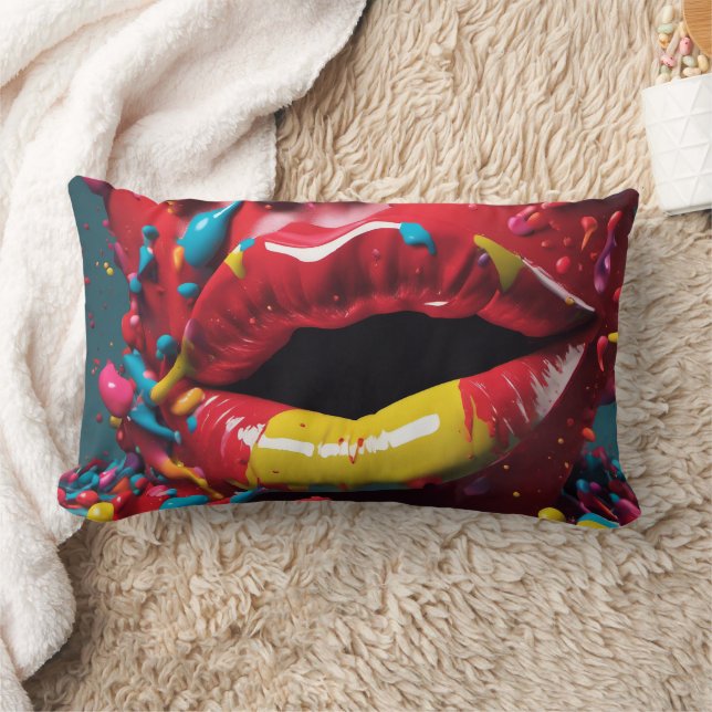 3D lippen Abstract - Kussen (Deken)