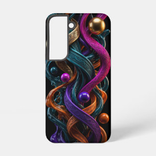 3D Liquid Gold Teal Magenta iPhone Hoesje Samsung Galaxy Hoesje