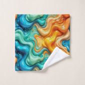 3D Liquid Swirl Abstract Glass - Modern Psychedeli Bad Handdoek (Wasdoekje)
