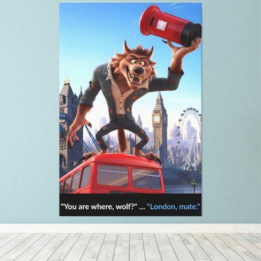 3D Londen Film Thema Canvas Afdruk (Insitu (Houten vloer))