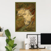 3D-look Africa Map Art Poster (Thuiskantoor)