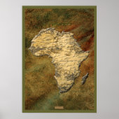 3D-look Africa Map Art Poster (Voorkant)