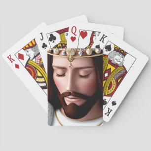 3D Look AI Koning van het Universum Jezus Pokerkaarten