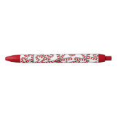 3D-look Candy Cane Kantoor Gifts Kerstmis Rood Zwarte Inkt Pen (Voorkant)