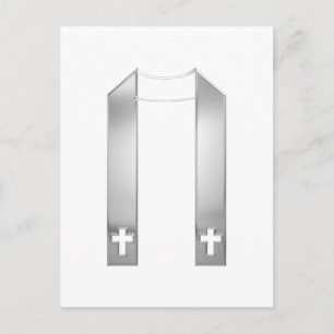 3D Look Zilveren Priesterstola Briefkaart