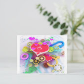 3d Love Heart Briefkaart (Staand voorkant)