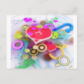 3d Love Heart Briefkaart (Voorkant)