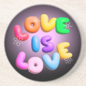 3D Love Is Love Regenboog Onderzetter (Voorkant)