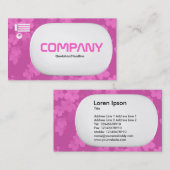 3d Lozenge - Bloemen - Roze Visitekaartje (Voorkant / Achterkant)