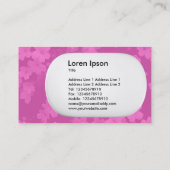 3d Lozenge - Bloemen - Roze Visitekaartje (Achterkant)