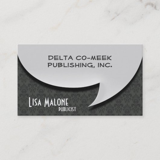 3D-luidsprekerblaaskaart op Damask Visitekaartje (Voorkant)