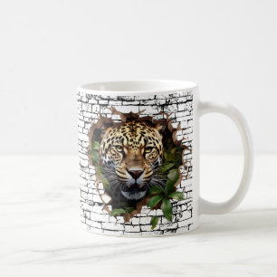 3D Luipaard Muurbreuk Kunst – Realistische Safari Koffiemok